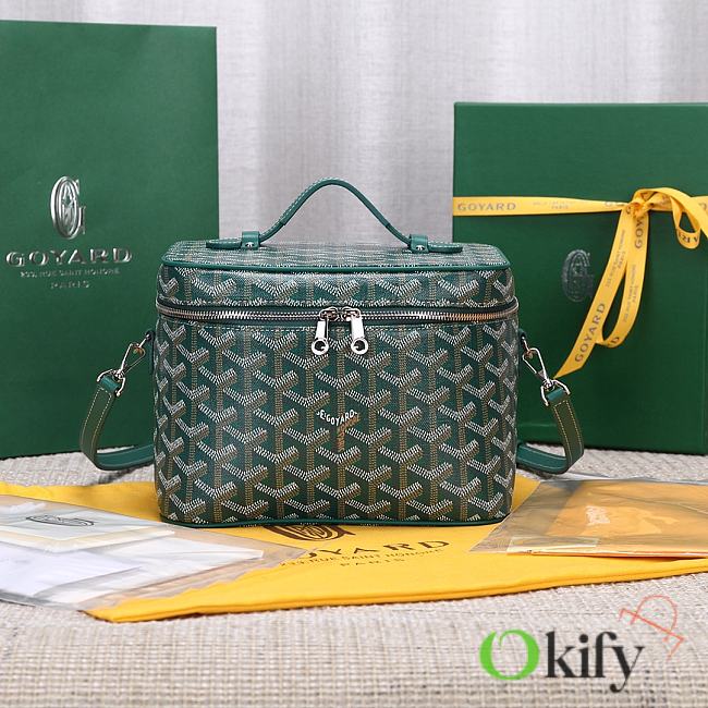 Okify Goyard Muse Vanity Case Bag In Green 15x20x14cm  - 1