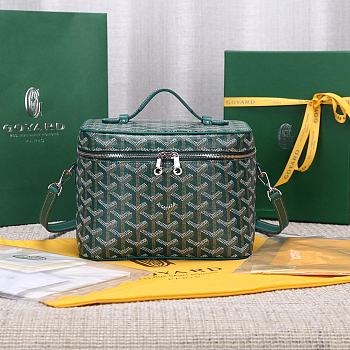 Okify Goyard Muse Vanity Case Bag In Green 15x20x14cm 