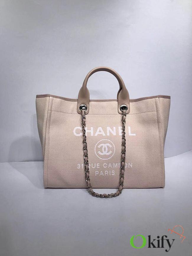 Okify CC Deauville Tote Bag In Beige 38x30x18cm  - 1