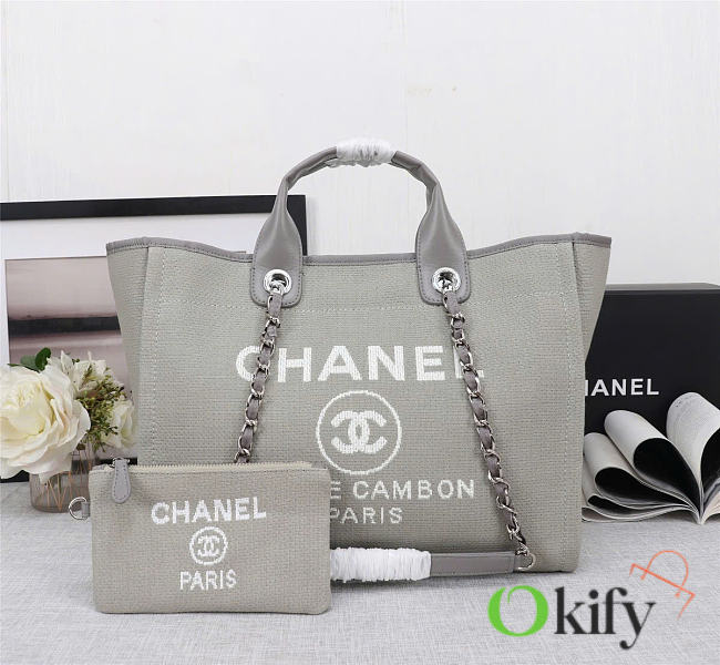 Okify CC Deauville Tote Bag In Gray 38x32x18cm  - 1