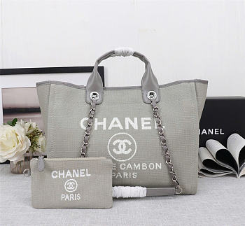 Okify CC Deauville Tote Bag In Gray 38x32x18cm 