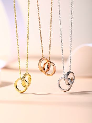 Okify Tiffany Atlas X Closed Interlocking Gold/Silver/Rose Gold Necklace