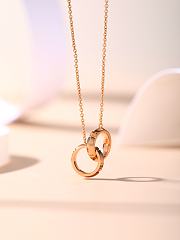 Okify Tiffany Atlas X Closed Interlocking Gold/Silver/Rose Gold Necklace - 2