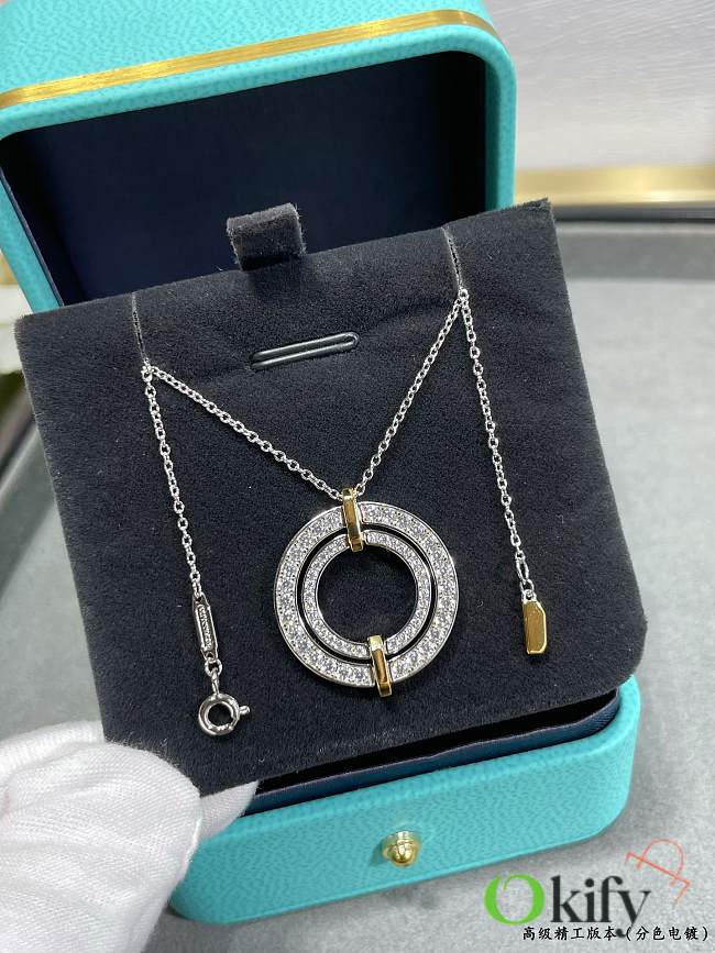 Okify Tiffany Edge Circle Necklace  - 1