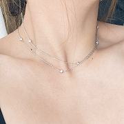 Okify Tiffany Tiny Diamond Circle Necklace  - 3