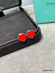 Okify Tiffany Red Heart Earrings  - 3