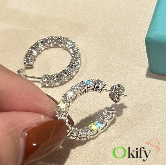 Okify Tiffany Inside-out Hoop Diamond Earrings - 1