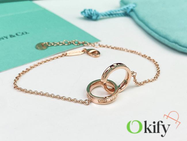 Okify Tiffany Two Rings Rose Gold Bracelet  - 1