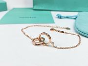 Okify Tiffany Two Rings Rose Gold Bracelet  - 5