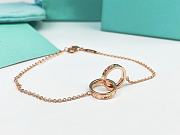 Okify Tiffany Two Rings Rose Gold Bracelet  - 4