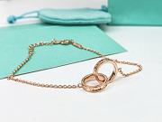 Okify Tiffany Two Rings Rose Gold Bracelet  - 3