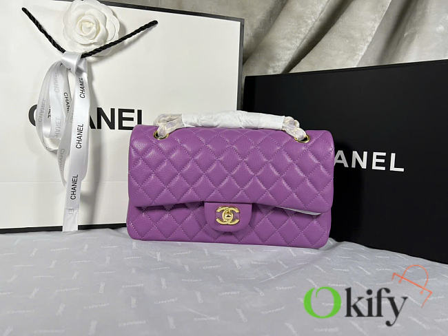 Okify CC Classic Flap Bag In Purple 25.5x14x7cm - 1