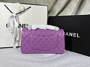 Okify CC Classic Flap Bag In Purple With Silver Hardware 25.5x14x7cm - 6