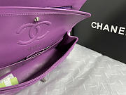 Okify CC Classic Flap Bag In Purple With Silver Hardware 25.5x14x7cm - 2