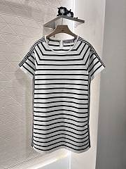 Okify Dior White Stripe Polo Dress SML  - 1