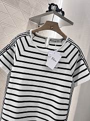 Okify Dior White Stripe Polo Dress SML  - 4