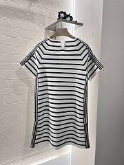 Okify Dior White Stripe Polo Dress SML  - 2