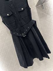 Okify Dior Black Sleeveless Belt Dress SML  - 4