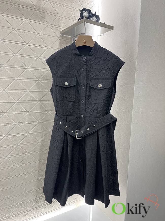 Okify Dior Black Sleeveless Belt Dress SML  - 1