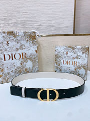 Okify Dior 30 Montaigne Reversible Belt In Black And Latte 34mm  - 1