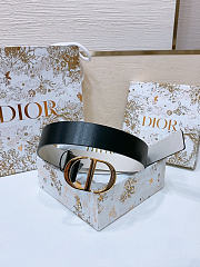 Okify Dior 30 Montaigne Reversible Belt In Black And Latte 34mm  - 4