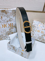 Okify Dior 30 Montaigne Reversible Belt In Black And Latte 34mm  - 2