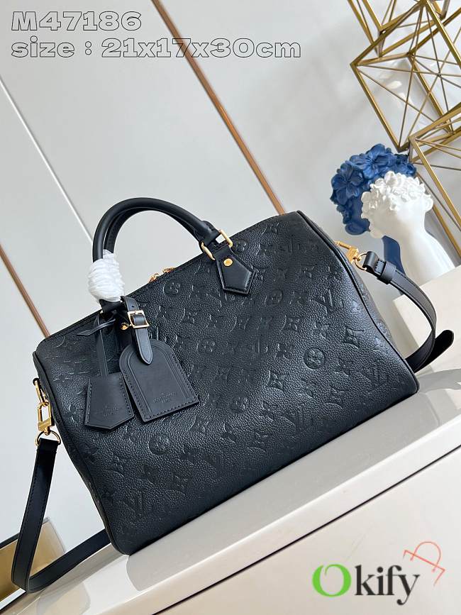 Okify Louis Vuitton Speedy Soft 30 Bag In Black M47186 21x17x30cm - 1