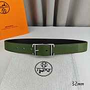 Okify Hermes Green And Black Belt With Silver/Gold Buckle 32mm 21886 - 4