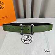 Okify Hermes Green And Black Belt With Silver/Gold Buckle 32mm 21887 - 4