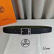 Okify Hermes Green And Black Belt With Silver/Gold Buckle 32mm 21888 - 4