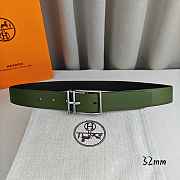 Okify Hermes Green And Black Belt With Silver/Gold Buckle 32mm 21888 - 3