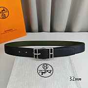 Okify Hermes Green And Black Belt With Silver/Gold Buckle 32mm 21890 - 4