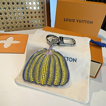 Okify Louis Vuitton Yayoi Kusama Yellow Pumpkin Key Chain 