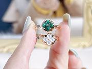 Okify Louis Vuitton Green/White Flower Ring  - 3
