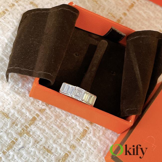 Okify Hermes Silver Diamond Ring 22302 - 1