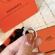 Okify Hermes Silver Diamond Ring 22302 - 5