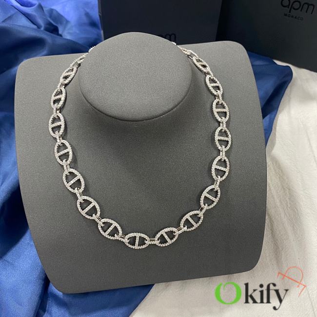 Okify APM Pig Nose Silver Necklace 22370 - 1