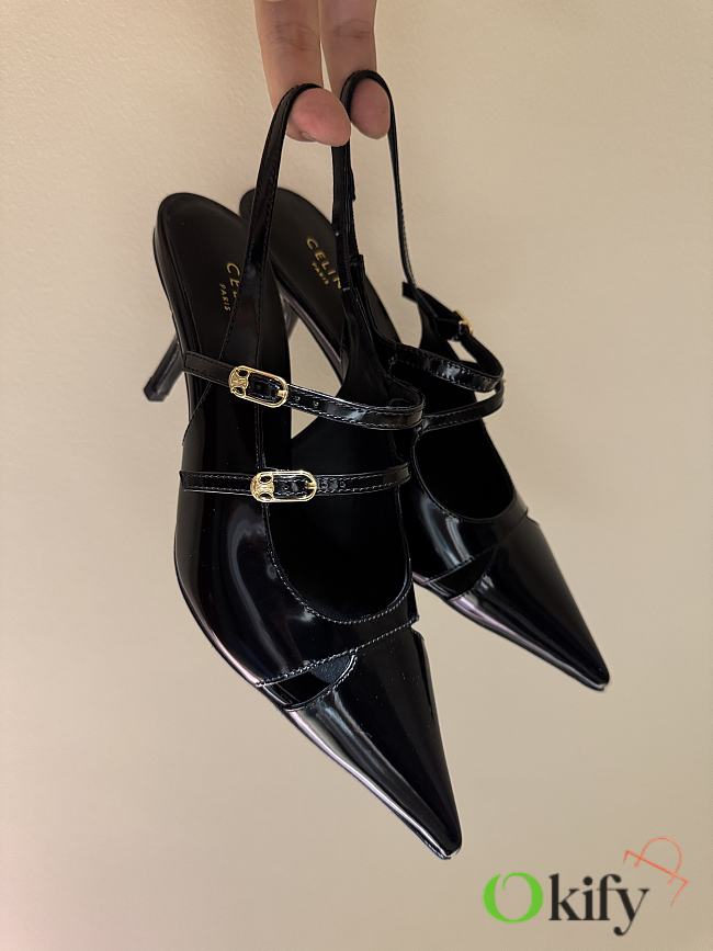 Okify Celine Black Toe Two Straps Slingback EU35-41 - 1