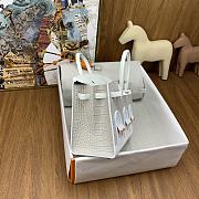 Okify Hermes Faubourg Birkin Bag In White Crocodile 20cm - 5