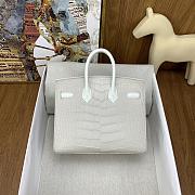 Okify Hermes Faubourg Birkin Bag In White Crocodile 20cm - 4