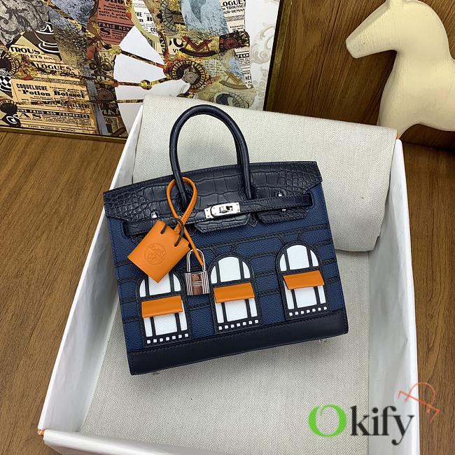 Okify Hermes Faubourg Birkin Bag In Dark Blue Crocodile 20cm - 1