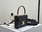 Okify Celine Box Blandine In Brown Patent Calfskin 16x12.3x4cm  - 4