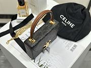 Okify Celine Box Blandine In Brown Patent Calfskin 16x12.3x4cm  - 2
