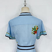Okify Aston Studio Blue Dress With Flowers S-XL  - 3