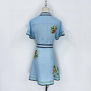 Okify Aston Studio Blue Dress With Flowers S-XL  - 5