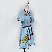 Okify Aston Studio Blue Dress With Flowers S-XL  - 2
