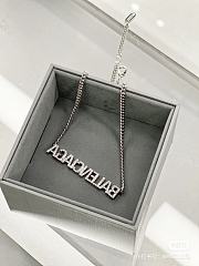 Okify Balenciaga Silver Diamond Letter Necklace - 4