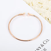 Okify Tiffany Black Double T Rose Gold Bracelet  - 5