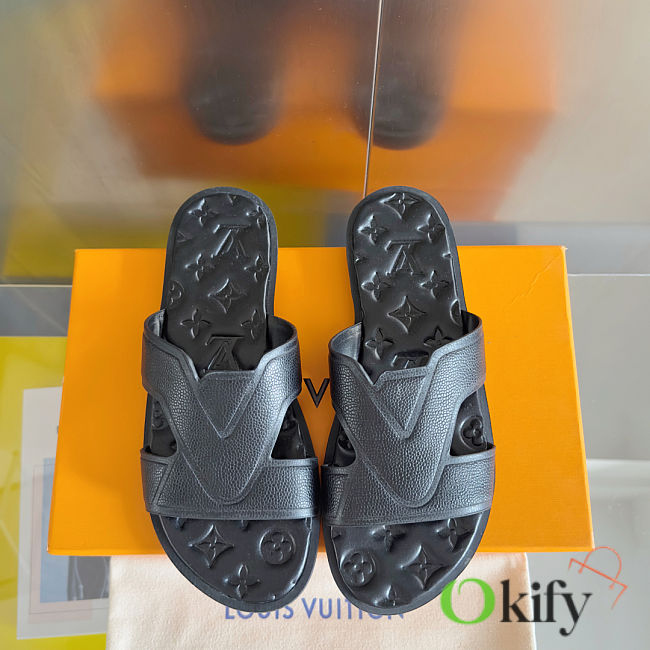 Okify Louis Vuitton Oasis Mule Slides In Black 3cm 1AA4CB EU39-45  - 1