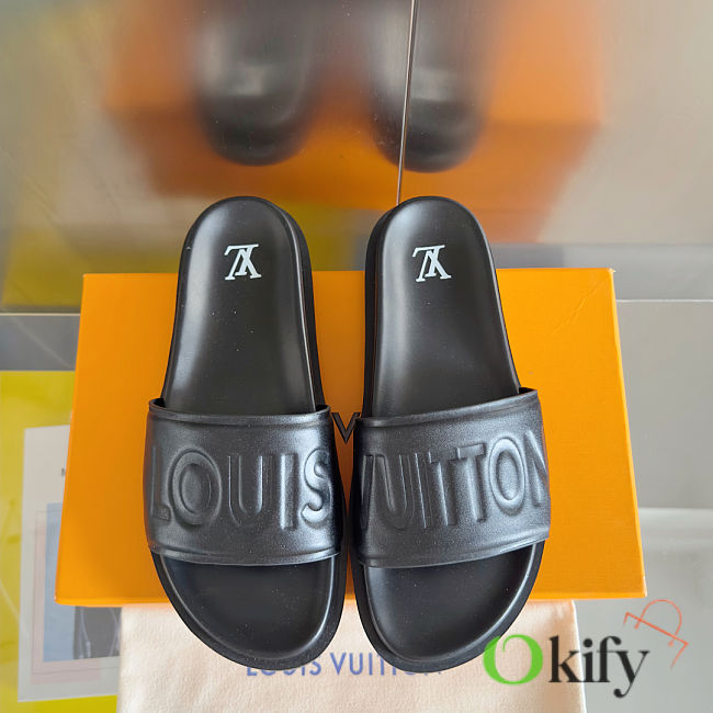 Okify Louis Vuitton Black Slippers 3cm EU39-45  - 1